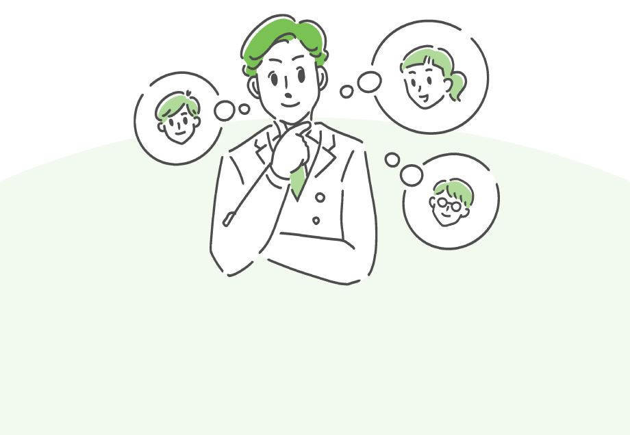 考え事をしている男性のイラスト